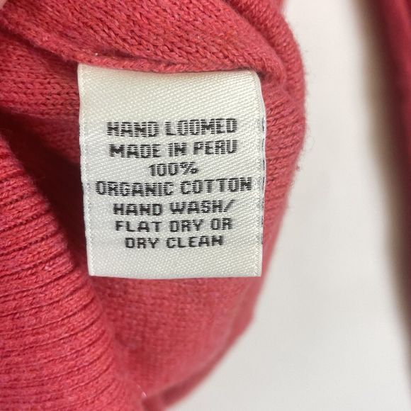 Indigenous Organic Fair Trade Peru‎ Coral Tight Knit Dolman Sweater Womens Small - Picture 6 of 6